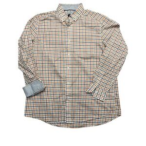 Johnston & Murphy Shirt Mens Large Multicolor Check Long Sleeve Button Up Casual